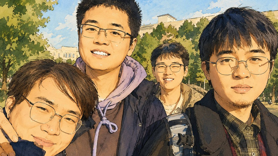 Illustrated team snapshot of Chip Pursuit Lab members
